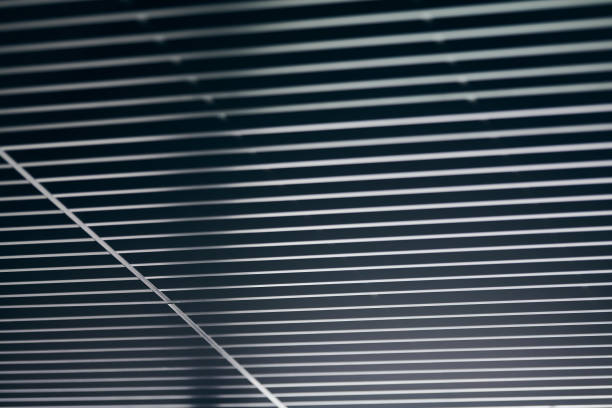 istock Office grille ceiling. Modern black metal grille ceiling, suspended covering. Abstract design texture. 1184628417