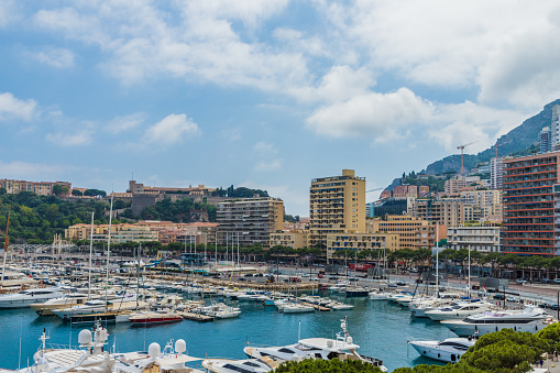Monte carlo Monaco. June 16 2019. A view of the harbour in Monte carlo in Monaco