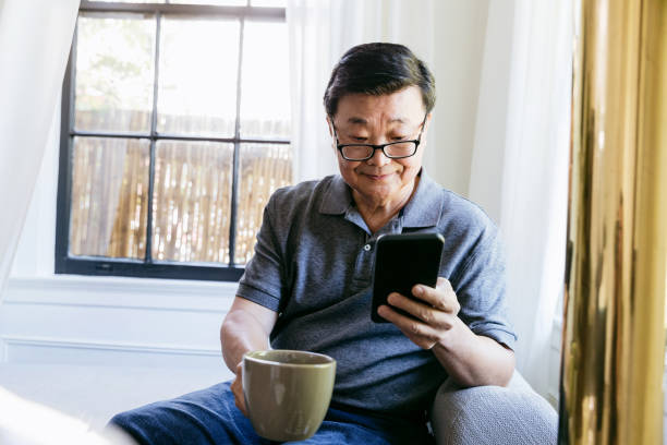 istock Senior man enjoys morning coffee 1184631095