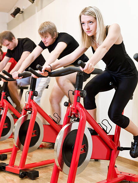 istock Group of people having exercising class 118463183