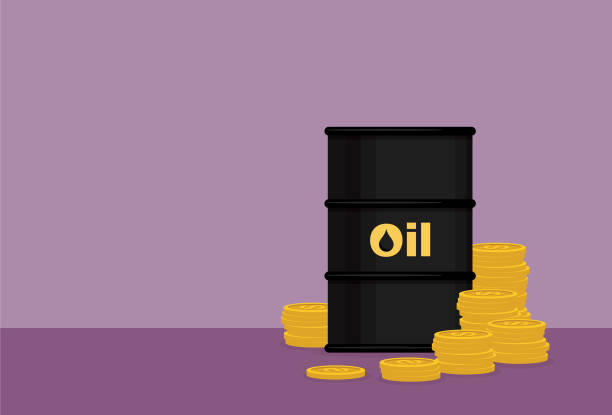 ropa naftowa i stos monet - opec stock illustrations