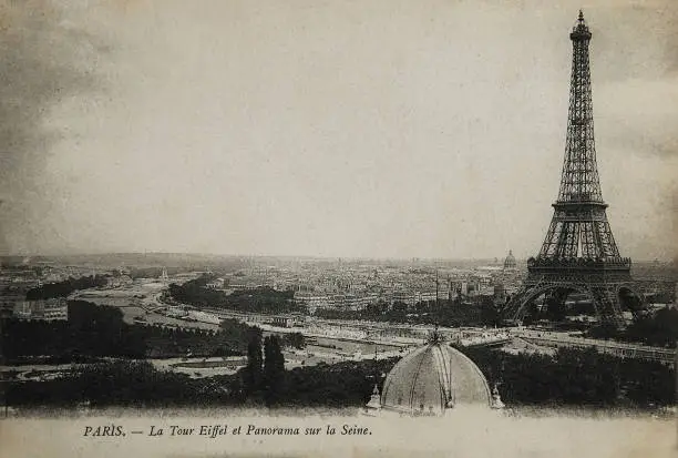 Photo of Rare vintage postcard with view on Eiffel Tower in Paris, France