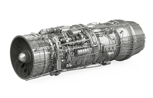 Detail of a modern turbofan aircraft engine