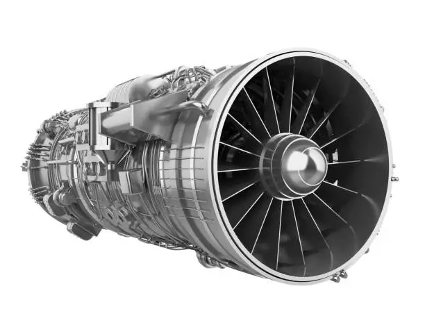 Turbofan Jet Engine isolated on white background. 3D render