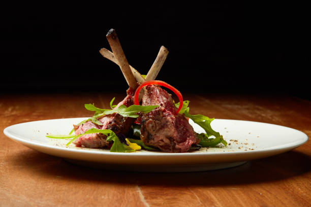 istock lamb with vegetables, grilled meat, menu, meat dish, chef, presentation of dishes, 1184652762