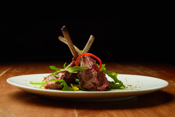istock lamb with vegetables, grilled meat, menu, meat dish, chef, presentation of dishes, 1184652832