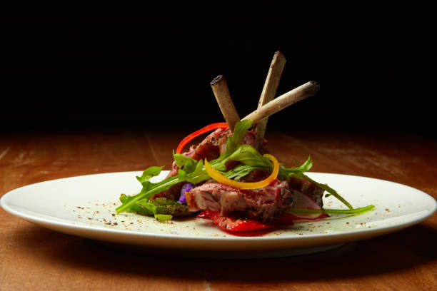istock lamb with vegetables, grilled meat, menu, meat dish, chef, presentation of dishes, 1184652909
