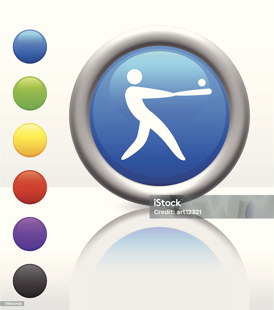 野球のアイコンのインターネットボタン - まぶしいのロイヤリティフリーベクトルア�ート