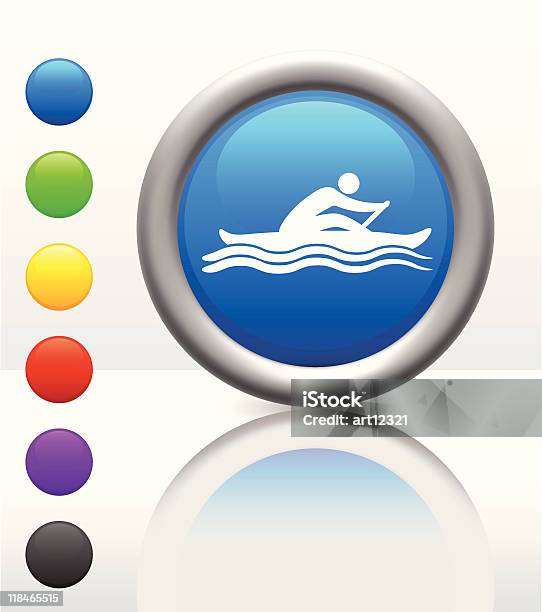 Rudern Symbol Auf Internetbutton Stock Vektor Art und mehr Bilder von Biegung - Biegung, Blau, Digital generiert
