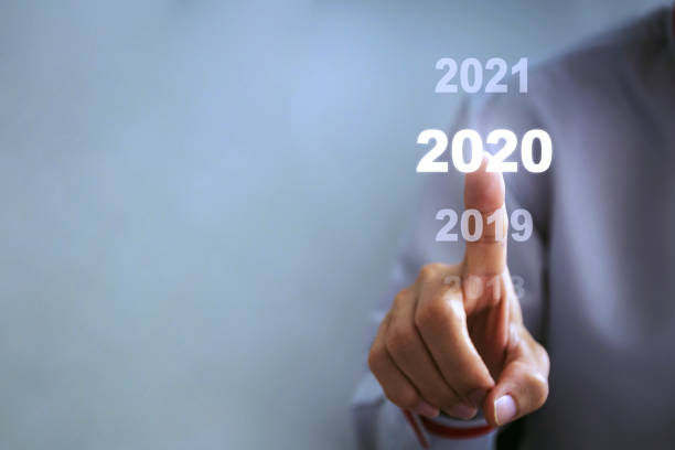 사업가는 2020 년을 선택 - 비즈니스 개념 - 새해 - new year human hand human finger expressing positivity 뉴스 사진 이미지