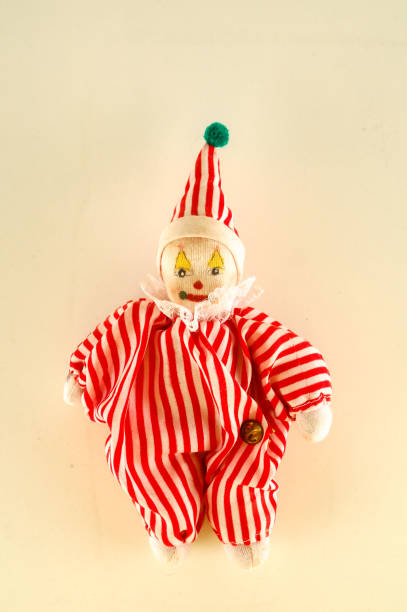 Pierrot toy doll on white background