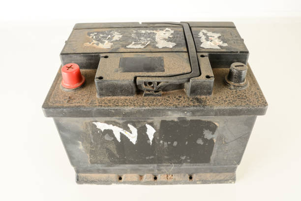 istock Close-up of car battery 1184660127