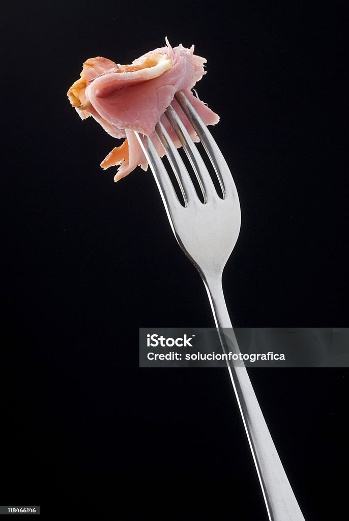 ham mouthful  Appetizer Stock Photo
