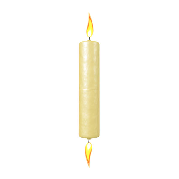 istock 3D Rendering of tall candle being burned at both ends 1184663973