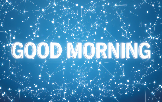 Good Morning On Digital Interface And Blue Network Background Stock  Illustration - Download Image Now - iStock