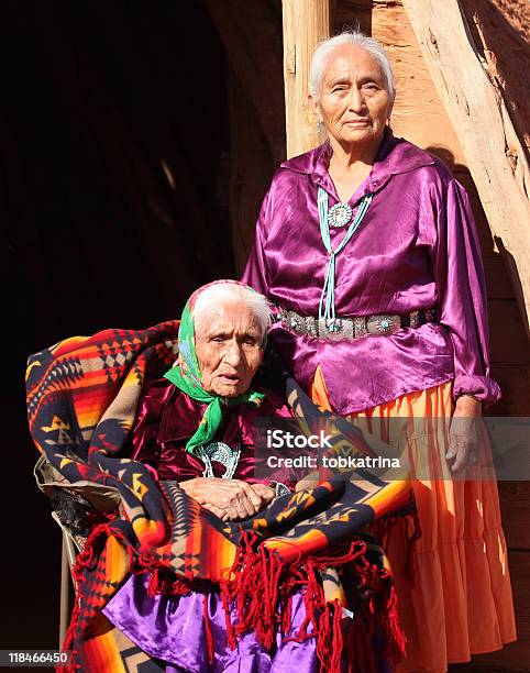 Navajo Women In Traditional Clothing Who Are Mother And Daughter Stock Photo - Download Image Now