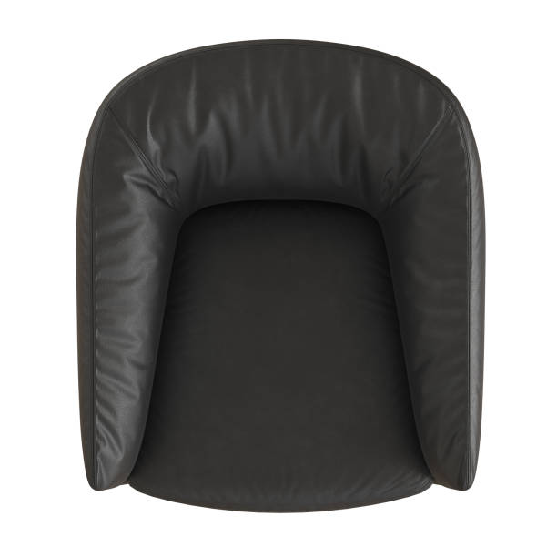 istock Black leather armchair top view on an isolated background. 3d rendering 1184665274