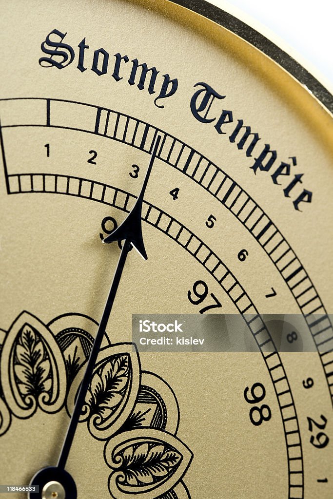 vintage barometer forecasting stormy weather  Antique Stock Photo