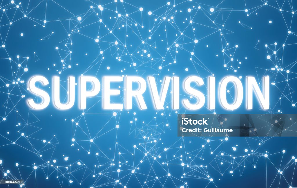 Visual Supervsion Supervision On Digital Interface And Blue Network Background Stock ...