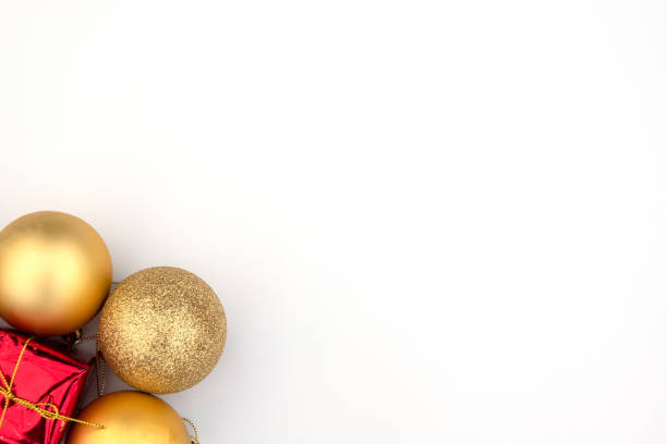 istock Christmas composition on a white sheet with a Christmas tree balls and cones 1184665879