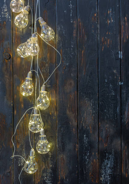 istock Christmas retro lamps garland. 1184672289
