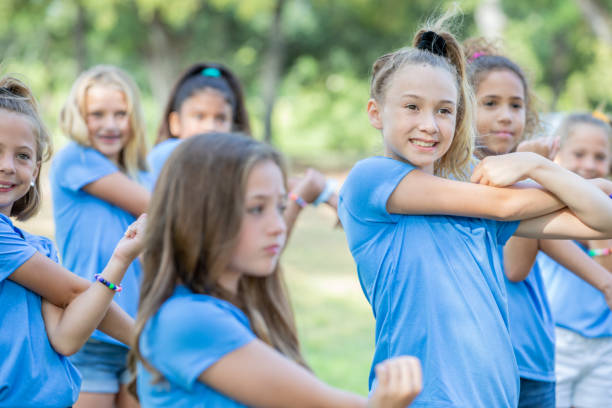 istock Soccer team stretches before soccer game 1184676348
