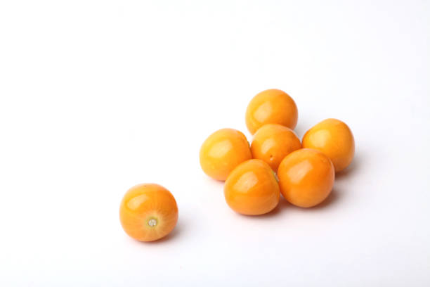 a group of cape gooseberry isolated on white background