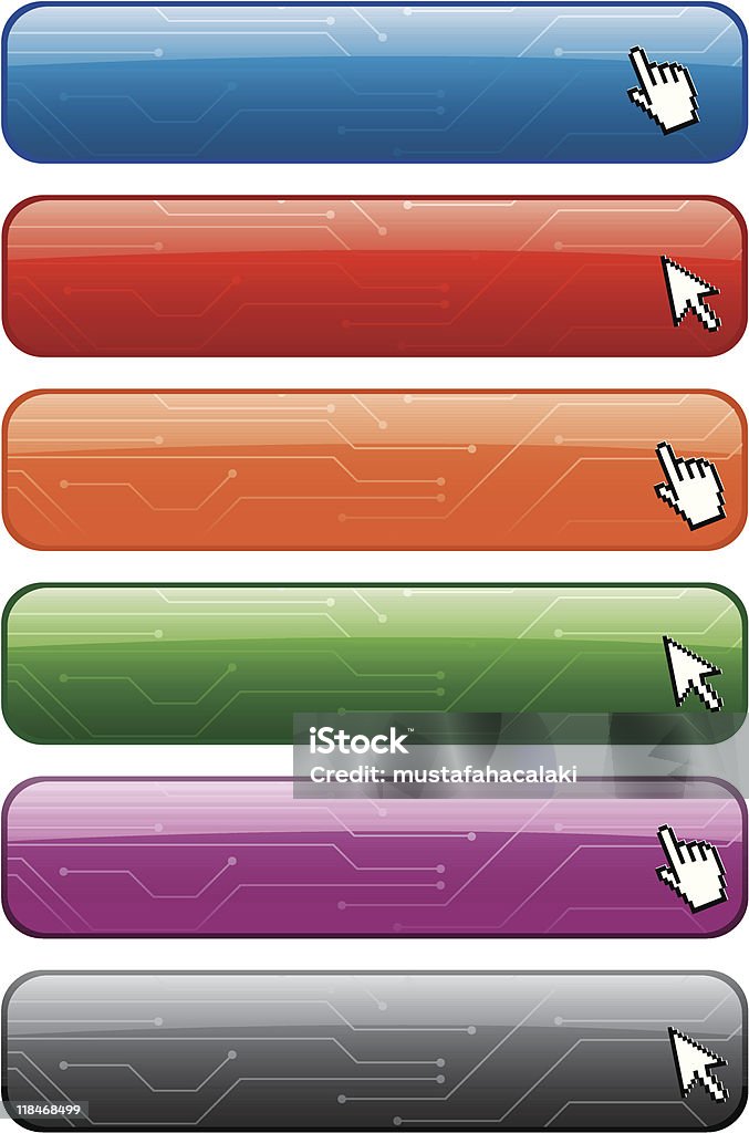 Tech Soft Buttons Glossy Technology Buttons Stock Illustration - Download Image Now ...
