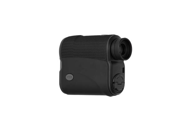 istock Modern optical range finder isolated on white background. Isolated black plastic rangefinder used for golfing or hunting. 1184688314