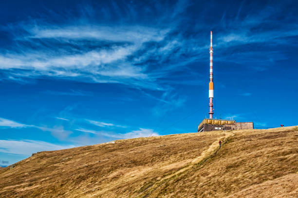TV transmitter, Kralova Hola peak, Slovakia stock photo