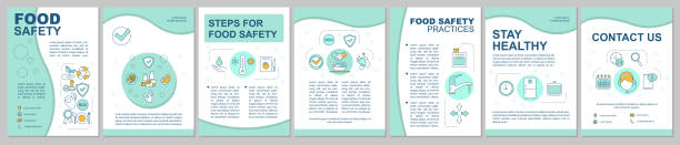 illustrations, cliparts, dessins animés et icônes de sécurité alimentaire, mise en page du modèle de brochure d'hygiène - food safety