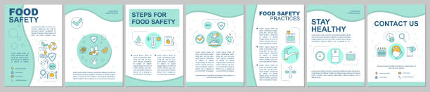 ilustrações de stock, clip art, desenhos animados e ícones de food safety, hygiene brochure template layout - food safety