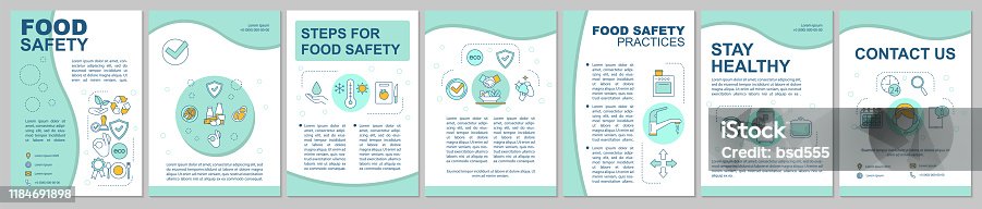 istock Food safety, hygiene brochure template layout 1184691898