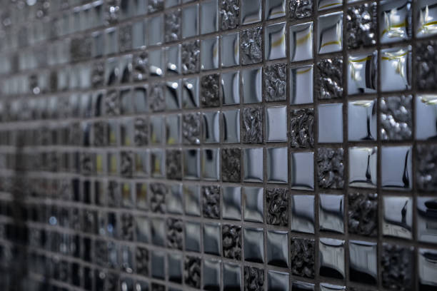 amazing decorative wall made of smooth glass blocks