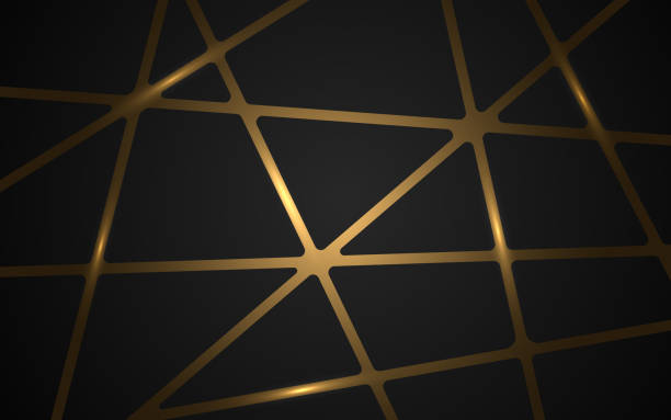 istock Gold mosaic on dark background. Luxury golden triangles and geometric shapes on gradient backdrop. Modern polygonal wallpaper. Shiny metallic texture. Vector illustration 1184694019