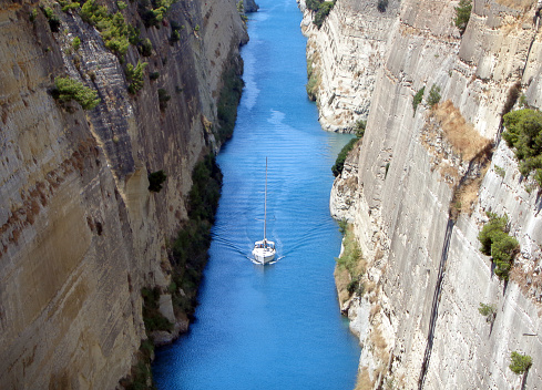 The Corinth Canal in Greece.
