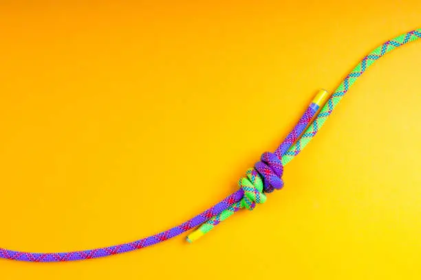 Photo of Rope and knot on  background.