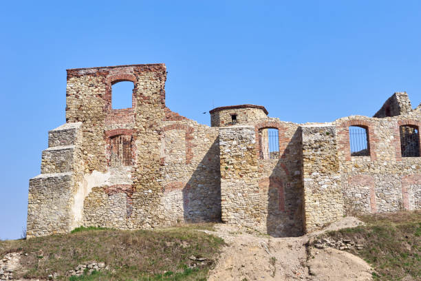 un castello formalmente ospita castellani che hanno sollevato il castello nel xiii secolo - bishop georgia foto e immagini stock