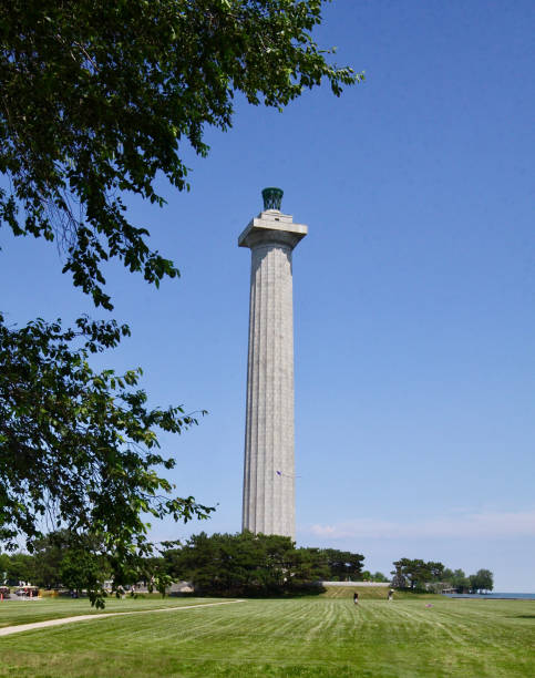 Perry's Victory and International Peace monument at Put-In-Bay on Lake Erie honoring War of 1812 naval battle with Oliver Hazard Perry.