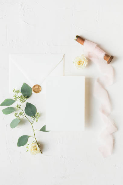 istock Wedding Stationery Card Envelope Styled Stock Photography Mockup 1184708607