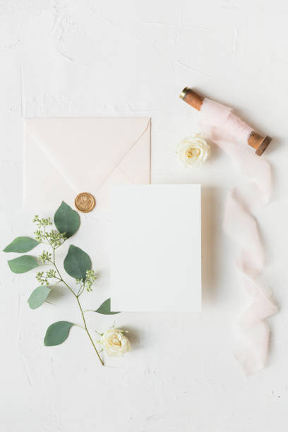 istock Wedding Stationery Card Envelope Styled Stock Photography Mockup 1184708659