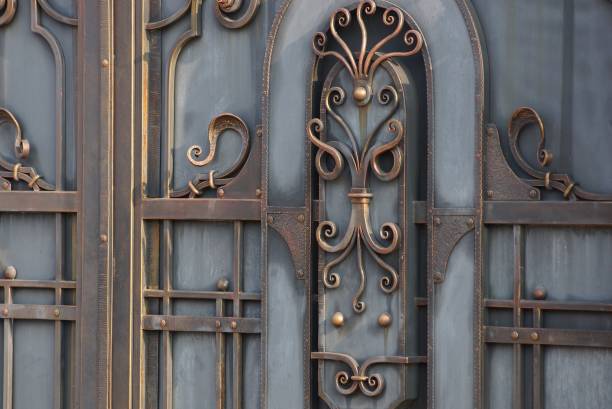 istock gray brown wrought iron metal texture 1184709125