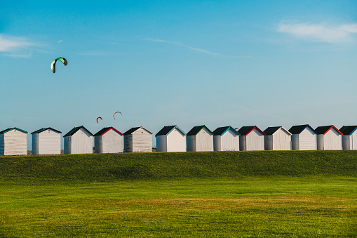 Paragliders Of Over Worting Beach Houses