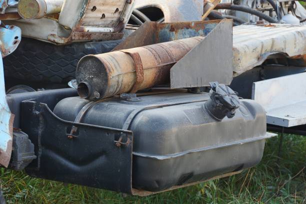istock black metal gas tank on a disassembled car 1184709838