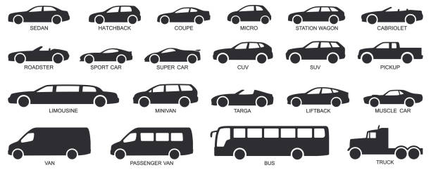 車体タイプ。車の種類のベクトル。 - セダン点のイラスト素材／クリップアート素材／マンガ素材／アイコン素材