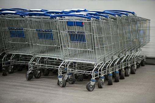 Shopping Carts In A Row