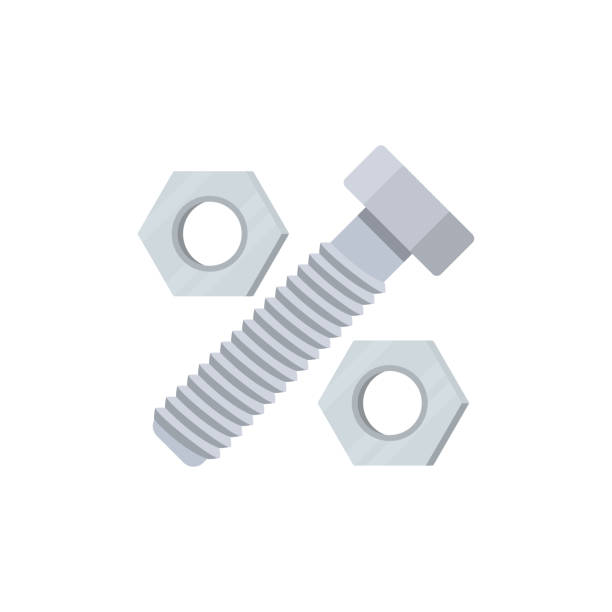 Bolt and nuts in the form of a percent sign Bolt and nuts in the form of a percent sign. Vector illustration nut fastener stock illustrations