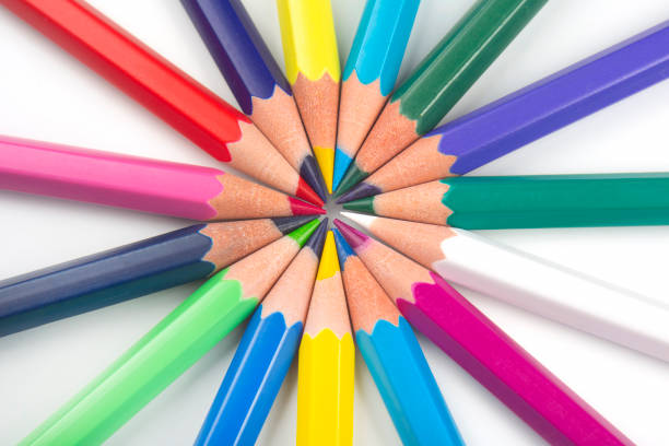 istock Colored pencils for drawing on a white background. Education and creativity 1184722929