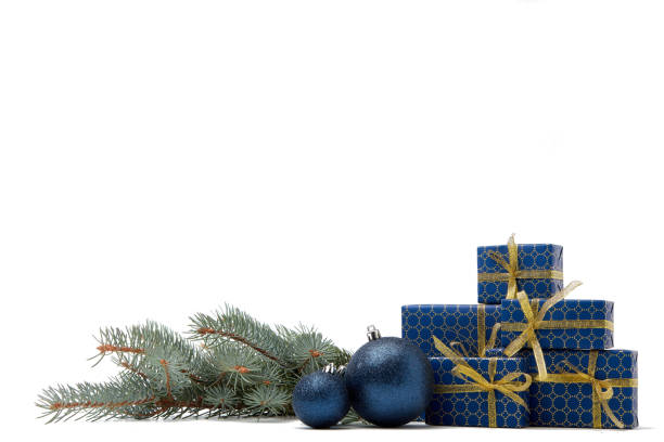 istock Gift boxes and Christmas ornaments 1184728836