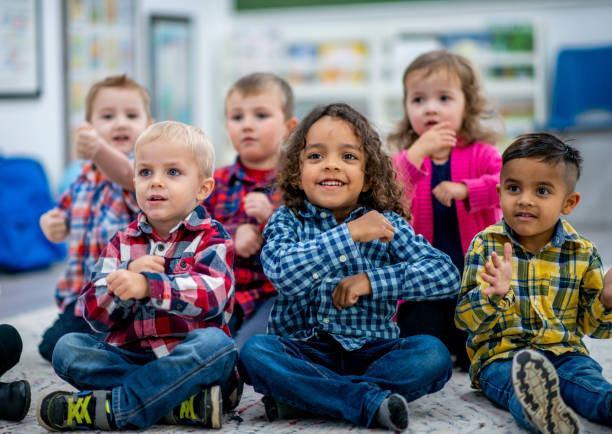 istock Multi-Ethnic Preschool Sing-Along Time stock photo 1184733892